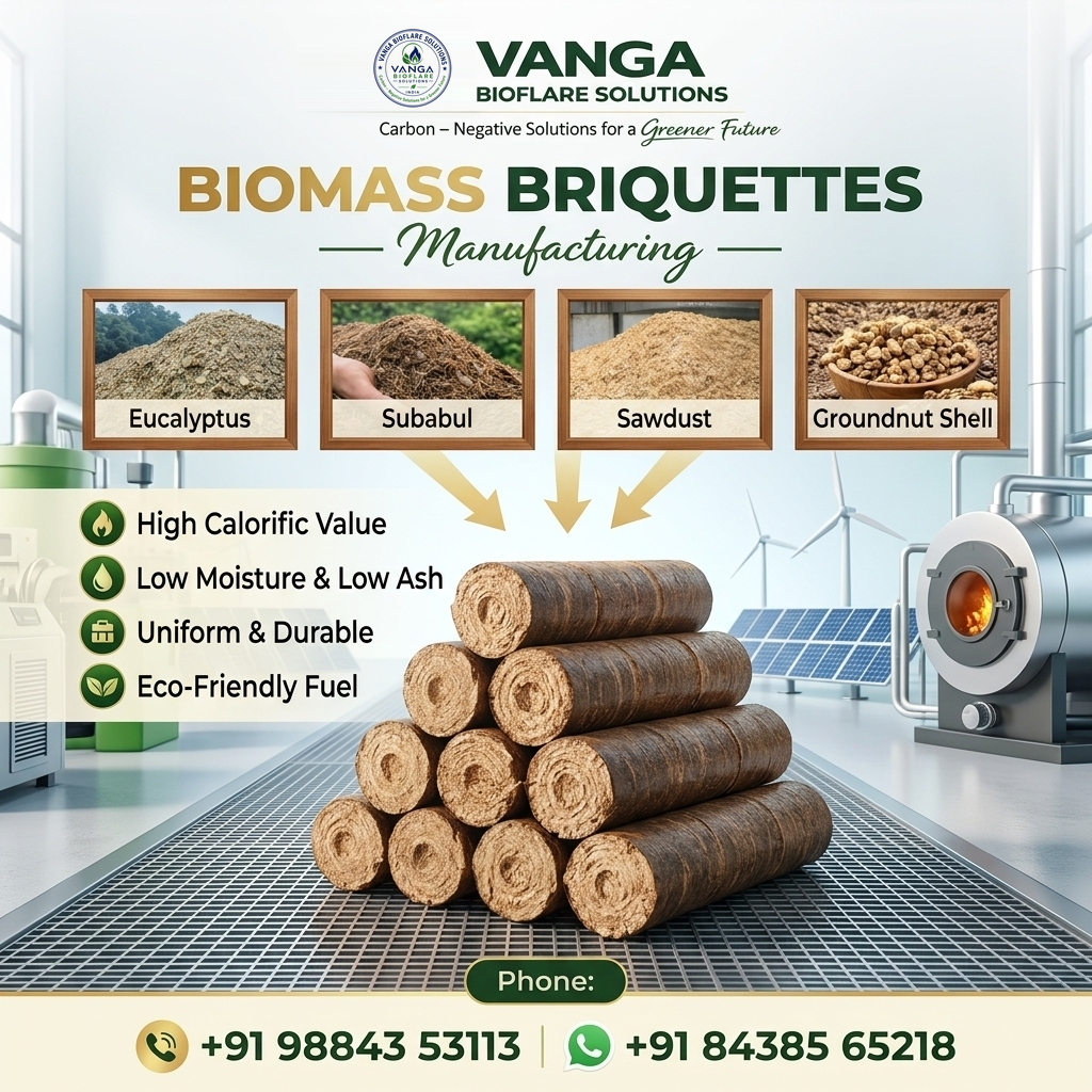 Vanga Bioflare Biomass Briquettes Infographic Overview