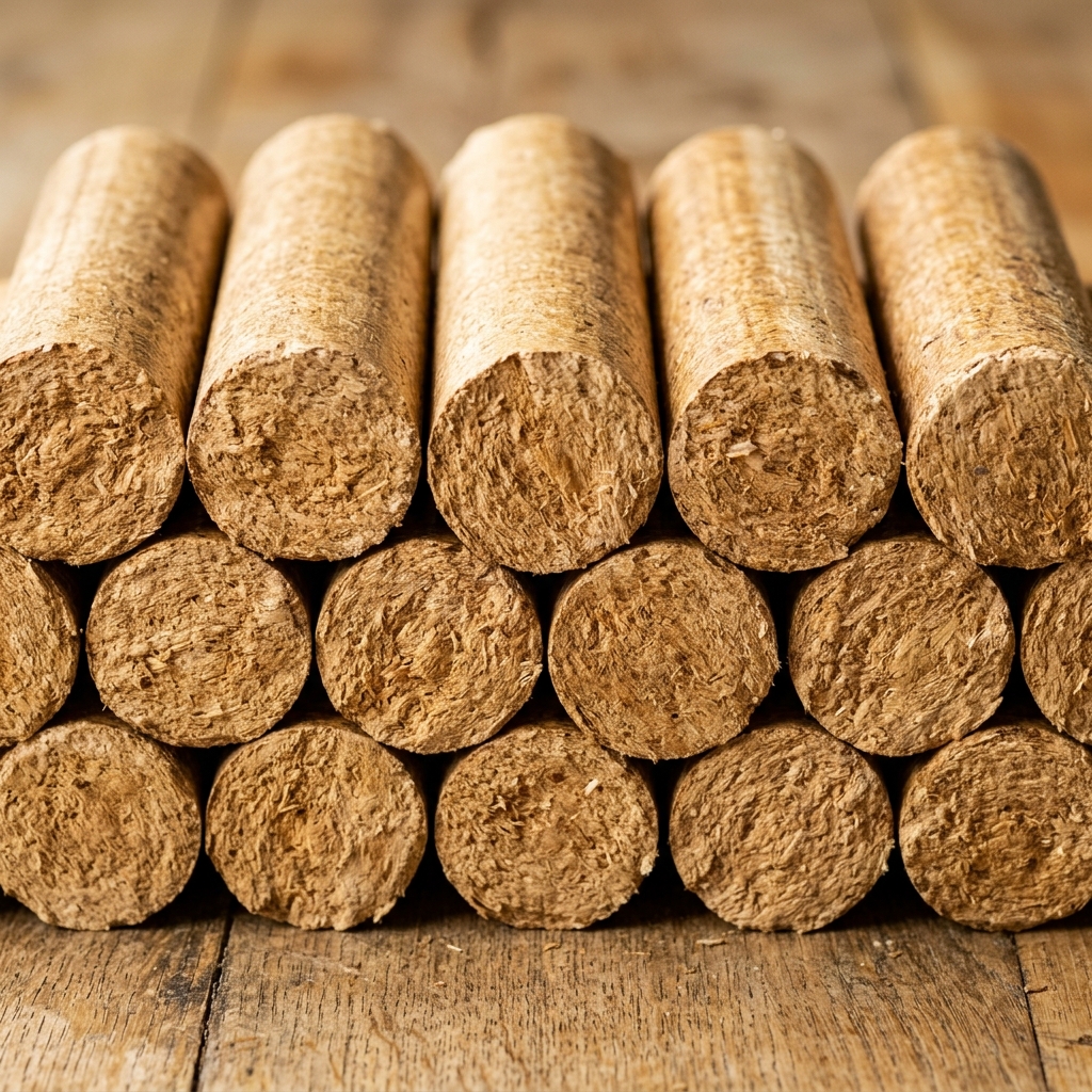 Premium 90mm Cylindrical Biomass Briquettes